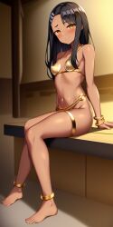 1girls ai_generated black_hair blush breasts brown_eyes clothed clothing egyptian egyptian_clothes egyptian_mythology female_focus female_only hayase_nagatoro hi_res long_hair looking_at_viewer nai_diffusion navel pixiz-sama please_don't_bully_me,_nagatoro revealing_clothes simple_background small_breasts smile solo stable_diffusion tan tan_skin tanned