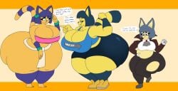 2022 animal_crossing ankha ankha_reinhart_(user3345) ankha_simpson_(user3345) ankha_thompson_(user3345) ass big_ass big_breasts breasts bubble_butt chel_(cosplay) cleavage english_text female halloween nintendo no_humans tagme text thick_thighs thighs user3345 wii_fit_trainer_(cosplay)