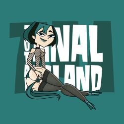 accurate_art_style ass_focus ass_up black_socks cartoon_network gwen_(tdi) jk94 multicolored_hair socks thigh_socks thighhighs total_drama_island