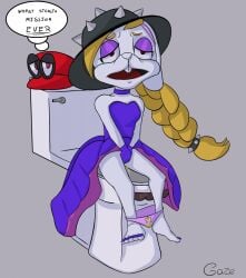 anthro broodal cappy_(mario) clothed clothing desperation dress duo feet female hariet_(mario) hi_res humiliation implied_scat lagomorph leporid living_toilet male male/female mammal mario_(series) nintendo omorashi panties panties_down partially_clothed pee_stains peeing peeing_on_another pink_clothing pink_panties pink_underwear rabbit relieved sat_on short_stack shortstack stained_panties super_mario_odyssey thehiddengaze toilet toilet_bowl toilet_slave toilet_use transformation underwear underwear_down video_games