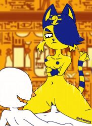 . absurd_res animal_crossing ankha ankha_(animal_crossing) ankha_ride_(minus8) anthro bodily_fluids breasts cheek_tuft collar cosplay cowgirl_position crossed_arms crossover crossover_cosplay digital_drawing_(artwork) digital_media_(artwork) domestic_cat drooling duo ears_up efradraws egyptian egyptian_headdress erection eyebrows facial_tuft felid feline felis female from_front_position genitals halloween hi_res holidays linda_(efradraws) litten male male/female mammal markings motion_lines navel nintendo nude on_bottom on_top one_eye_obstructed paws penetration penis pokémon_(species) pokemon pussy raised_eyebrow raised_tail ring_(marking) ringtail saliva sex small_breasts smile tail_markings thick_eyebrows thick_thighs tuft vaginal_penetration video_games whiskers wide_hips