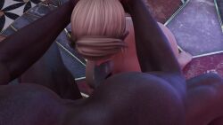 1boy 1girls 3d animated big_breasts big_penis bimbo blonde_hair blowjob cum cum_in_mouth cum_in_throat dark-skinned_male dark_skin dead_or_alive deepthroat fellatio female female_focus hair_grab interracial koei_tecmo male moaning mp4 oral ponytail saberwolf8 sarah_bryant sega sound tagme tdontran throat_fuck thrusting_into_mouth video virtua_fighter