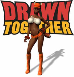 3d ;) big_breasts brown_skin chup@cabra dark-skinned_female dark_skin drawn_together female fox_ears fox_girl fox_tail foxxy_love heels high_heel_boots high_heels lipstick petite pink_lipstick pose solo thong underboob