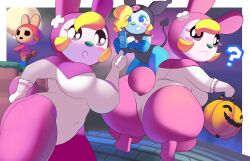 2022 aerth animal_crossing ass big_ass big_breasts breasts bubble_butt chrissy_(animal_crossing) cleavage coco_(animal_crossing) female francine_(animal_crossing) nintendo tagme