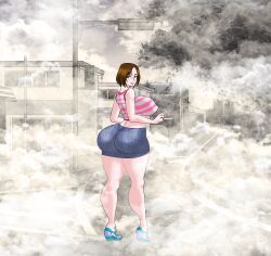 breasts brown_hair dress eileen_galvin green_eyes huge_ass lipstick miniskirt silent_hill silent_hill_4 supernova_(artist)