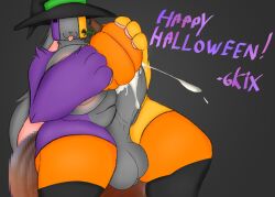 1futa 6kix anthro big_breasts big_penis breasts clothing english_text for_a_head futanari genitals gynomorph halloween hat headgear headwear hi_res holidays huge_cock hyper hyper_genitalia hyper_penis intersex legwear nintendo nintendo_switch object_head overweight pb_(6kix) penis pumpkin_sex solo switch_dog text thigh_highs video_games witch_hat