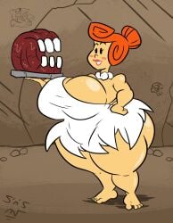 1girls ass big_ass big_breasts big_butt blush breasts butt hanna-barbera orange_hair red_lipstick smile smiling solo sweetspicymann the_flintstones thick_ass thick_thighs thighs vinesauce wide_hips wilma_flintstone