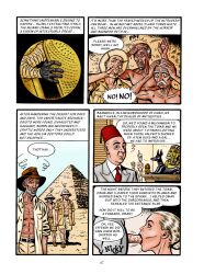 blonde_hair blue_eyes comic english_text female fez maggy_(nicky) nicky oral oral_sex page_47 pyramid