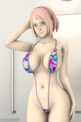 1girls 3d big_breasts bikini boruto:_naruto_next_generations breasts dante656565 female female_only green_eyes looking_at_viewer medium_hair naruto naruto_(series) pink_hair pose sakura_haruno sling_bikini smile solo solo_female source_filmmaker tagme