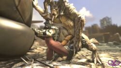 3d 3d_(artwork) armor bent_over big_penis creepychimera cum cum_in_pussy cum_inside deathclaw fallout fallout_4 helmet horsecock power_armor rape tagme