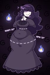 1girls ass big_ass big_hips bottom_heavy child_bearing_hips chubby dress fat_ass female female_focus female_only fully_clothed goth hex_maniac huge_ass huge_hips huge_thighs hyper hyper_ass massive_ass measurements nintendo nobodydusk plump pokemon purple_eyes purple_hair round_ass skinny_waist slightly_chubby smile solo thick_ass thick_thighs thin_waist wide_hips