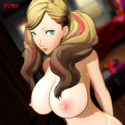 1girls 3d ann_takamaki areolae arms_behind_back atlus bare_arms bare_shoulders big_breasts blonde_hair blue_eyes completely_nude completely_nude_female earrings female female_focus female_only hands_behind_back htr18 human human_only light-skinned_female long_hair looking_at_viewer naked naked_female nipples nude nude_female open_mouth panties panties_only persona persona_5 pink_areola pink_nipples solo solo_female tagme topless white_panties