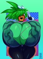 blaster_master blaster_master_zero_2 breast_focus daiidalus female intertwined_cleavage kanna_(blaster_master) plantie vhsdaii