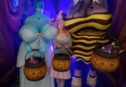 3d bakaras bbw blizzard_entertainment blood_elf costume draenei female gigantic_breasts glasses half-elf halloween huge_ass huge_breasts human milf selanaar size_difference small_breasts thick_thighs warcraft wide_hips world_of_warcraft