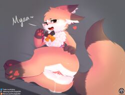 absurd_res anthro anus ass bedroom_eyes bell bodily_fluids canid canine chibi clothing cum cum_drip cum_in_pussy cum_inside cum_on_body dipstick_limbs dipstick_tail dripping female fluffy fluffy_tail fox fur gaping gaping_pussy genital_fluids genitals halloween heart hi_res holidays iradeon mammal markings narrowed_eyes nia_(senz) orange_body orange_eyes orange_fur pawpads presenting presenting_hindquarters presenting_pussy pussy ribbons seductive senz solo spread_pussy spreading tail_markings