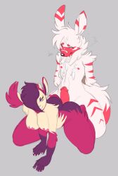 1boy 1girl 1girls assjob bade_(rain-horse) big_penis buttjob canid commission cum cum_on_face cum_on_self cum_on_stomach female female_domination femdom feminine_male fox kippy lilura_(rain-horse) male oc red_fur thick_thighs white_fur