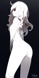 1girls albino ass ethereal:_new_moon female half-closed_eyes indie_game leaning_forward looking_at_viewer messy_hair oc original original_character pale_skin red_eyes small_breasts valerie_alton wavy_hair white_hair