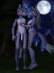 2022 3d 3d_(artwork) animatronic anthro balls big_breasts binocszoomx10 blender_(software) breasts canid canine canis casual digital_media_(artwork) duo fan_character female fingers five_nights_at_freddy's five_nights_at_freddy's:_security_breach fox genitals hair hi_res machine male male/female mammal moon nipples nude penis public robot roxanne_wolf_(fnaf) scottgames sky star starry_sky teeth video_games wolf
