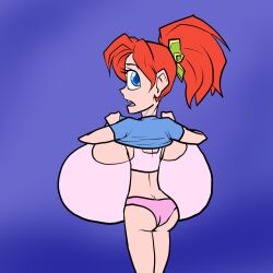 1girls aileen_glenna ass ass_cleavage ass_crack backboob big_breasts breasts busty butt_crack cleavage curvaceous curvy digital_drawing_(artwork) digital_media_(artwork) eyebrows eyelashes eyes female female_focus female_only hair hips hourglass_figure huge_breasts human jon_freeman large_breasts legs light-skinned_female light_skin lips massive_breasts oppai original original_character panties ponytail shirt_lift short_stack shortstack thick thick_legs thick_thighs thighs top_heavy upper_body voluptuous waist wide_hips