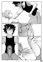 black_and_white comic comic_page dakube deku drawing drawn erect_penis erection exposed_pussy female himiko_toga imminent_sex izuku_midoriya male male/female missionary missionary_position my_hero_academia nude nude_female penis pussy pussy_peek sex spread_legs spreading tank_top vagina vaginal