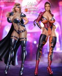 2girls alternate_version_available amazon artist_name athletic athletic_female big_ass big_breasts big_butt black_canary black_hair black_nail_polish black_nails blonde_female blonde_hair blue_eyes bust busty cleavage clothing curvaceous curvy curvy_figure dc dc_comics demigoddess diana_prince digital_media_(artwork) dinah_lance eyepatch female female_only fishnet_bodysuit fishnets fit fit_female green_arrow_(series) heroine high_heel_boots high_heels hips hourglass_figure huge_breasts justice_league large_breasts legs lips lipstick long_hair mikamipinup milf nail_polish outfit pantyhose platform_heels pose posing princess seductive seductive_look sensual superhero superheroine themysciran thick thick_ass thick_legs thick_thighs thigh_boots thighs voluptuous waist watermark wide_hips wonder_woman wonder_woman_(series)