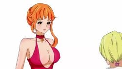 animated athletic athletic_female big_breasts cleavage dancing dress female ltl male meme music nami nipple_bulge one_piece post-timeskip sad_cat_dance shounen_jump sound tagme video vinsmoke_sanji