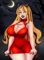 1girls big_breasts breasts busty candy_bandit cleavage curvaceous curvy cute digital_media_(artwork) eyebrows eyelashes eyes female female_focus female_only hair halloween hips horns hourglass_figure huge_breasts ladycandy2011 large_breasts legs light-skinned_female light_skin lips thick thick_legs thick_lips thick_thighs thighs top_heavy upper_body voluptuous waist wide_hips