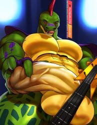 1boy alligator alligatorid animatronic anthro balls boner concert crocodilian erection five_nights_at_freddy's five_nights_at_freddy's:_security_breach flaccid franubis genitals guitar hi_res looking_at_viewer machine male male_only montgomery_gator_(fnaf) musical_instrument nude penis plastic plucked_string_instrument reptile robot rock scalie scottgames solo solo_male string_instrument tongue vein video_games