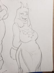 anthro big_breasts breasts clothed clothing female fur furry furry_only milf skwrlwrld slightly_chubby tagme tail thick_thighs toriel undertale undertale_(series)