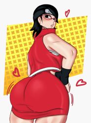 1girls ass back_view big_ass boruto:_naruto_next_generations bubble_ass bubble_butt female female_only fully_clothed huge_ass huge_butt naruto naruto_(series) sarada_uchiha solo thick_ass thick_thighs yamathegod