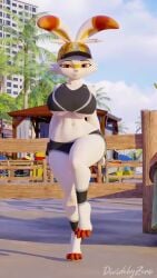 3d animated athletic athletic_female big_breasts breasts clothed dancing dividebyzero female furry mp4 pokémon_(species) pokemon scorbunny scorbunny_(valorlynz) shorter_than_30_seconds sound tagme vertical_video video workout_clothes