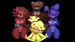 3d 4girls blush bonfie bonfie_(cryptia) bonnie_(cally3d) bonnie_(fnaf) breasts cally3d chica_(cally3d) chica_(fnaf) chiku chiku_(cryptia) clazzey couch cryptiacurves fazclaire's_nightclub fexa fexa_(cryptia) five_nights_at_freddy's fnaf foxy_(cally3d) foxy_(fnaf) freddy_(fnaf) fredina's_nightclub fredina_(cally3d) frenni_(cryptia) frenni_fazclaire horny kneeling large_breasts looking_at_viewer nervous nipple_piercing on_knees on_stomach piercing pussy scottgames sitting spider_imp tongue_out vagina