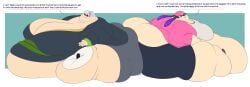 2girls anastimafilia bbw belly big_ass big_belly big_breasts breasts callie_(splatoon) chubby chubby_female curvy fat female female_only huge_ass huge_belly huge_breasts hyper hyper_ass hyper_belly hyper_breasts immobile inkling large_ass large_belly large_breasts marie_(splatoon) morbidly_obese morbidly_obese_female multiple_girls obese overweight speech_bubble splatoon squid_sisters ssbbw text thick_arms thick_thighs weight_gain