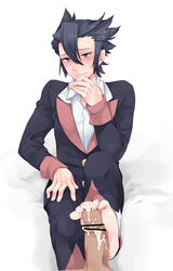 2boys artist_request censored cum feet footjob gay grimsley male_only penis pokemon yaoi