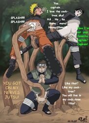 3boys english_text naruto sai uzumaki_naruto yamato_(naruto) yaoi