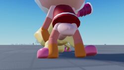 3d animated cat_humanoid closed_eyes dandy's_world doggy_style grabbing_tail humor moaning roblox roblox_game scraps_(dandy's_world) sex shrimpo_(dandy's_world) sound tagme video