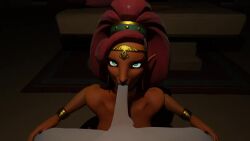 1girls animated blowjob blue_lipstick deep_throat deepthroat dissapointedbim eye_contact female magicalmysticva male_pov moaning oral oral_sex partial_male pov sound tagme the_legend_of_zelda urbosa video voice voice_acted