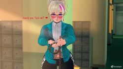 3d amaitiri anal anal_sex animated bent_over big_ass chains collar consensual crossdressing cum femboy from_behind gay heart-shaped_pupils incest koikatsu male mp4 no_sound slave tagme tattoos trap video white_hair yaoi