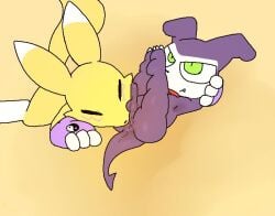 ambiguous_gender anthro boy furry impmon male renamon rimjob sex tagme video watermelon_(artist)