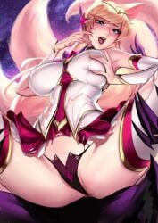 ahri animated blonde_hair cianyo claws clothing confused confused_look cosmic_background cum cum_on_body cum_on_breasts cum_on_face cumshot edit ejaculation facial female fox_ears fox_tail held_up high_resolution huge_balls huge_cock kemonomimi league_of_legends lipstick magical_girl monster monster_cock monster_rape naked no_sound shocked squeezing_breast star_guardian_ahri star_guardian_series tagme thick_thighs video