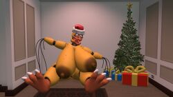 3d 3d_(artwork) big_ass breasts_bigger_than_head casual casual_nudity christmas christmas_present christmas_tree female female_only five_nights_at_freddy's huge_ass hyper_breasts josh-u4 nude robot robot_girl shortstack withered_chica