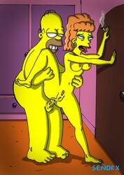 amber_(the_simpsons) female homer_simpson human male senor_x straight the_simpsons