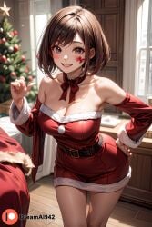 1girls after_sex ai_generated bed boku_no_hero_academia christmas christmas_clothing christmas_outfit cum cum_in_pussy cum_on_body cum_on_breasts dreamai942 female female_only girl hi_res high_resolution highres large_ass large_breast my_hero_academia nude nude_female ochako_uraraka pussy pussy_juice solo uraraka_ochako