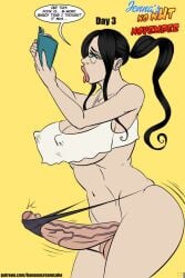 1futa bananacreamcake big_ass big_balls big_breasts big_butt big_penis black_hair brown_hair futa_only futanari huge_cock human jenna_del_ricci light-skinned_futanari light_skin no_nut_november solo solo_futa teal_eyes transmorpher_dds