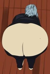 1boy ass ass_focus barefoot bent_over big_ass big_butt blue_hair butt low_quality male male_only mole mole_on_ass my_hero_academia pale-skinned_male pale_skin pants pants_down shigaraki_tomura smuttystuffs solo solo_male tomura_shigaraki villain