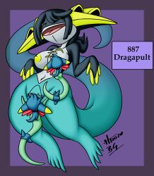 anthro anthrofied bernardol22 breasts dragapult female female/female generation_8_pokemon genitals group hi_res hitori09 lorekeeper_zinnia nintendo nipples nude pokemon pokemon_(species) pokemorph pussy shiny_pokemon transformation trio video_games