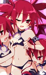 3girls breasts censored_breasts demon_girl demon_tail demon_wings disgaea etna female female_only groping groping_ass groping_breasts lesbian lesbian_sex multiple_girls nanozenzen nippon_ichi_software selfcest skimpy_clothes small_breasts undressing yuri