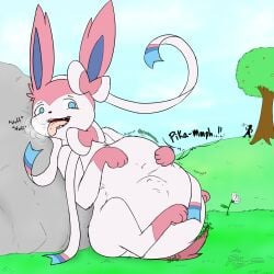 belly breath deviantart digestion muffled panting pikachu pingthehungryfox pokémon_(species) pokemon pokemon_(species) post_vore struggling struggling_prey sylveon tagme vore