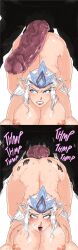 1girls ahe_gao animal_penis arena_of_valor ass badlandblack blue_eyes body_writing breasts elf elf_ears female from_behind horse horsecock large_breasts large_penis makeup_running nipples penis sex solo_focus sweat tongue white_hair zoophilia