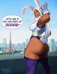 1girls absurd_res absurdres artist_name artist_signature ass ass_focus big_ass big_butt breasts bubble_ass bubble_butt bunny_ears bunny_girl bunny_tail curvy dark-skinned_female dark_skin dialogue english_text eye_contact fat_ass female female_focus female_only hi_res high_resolution highres ignantastro large_ass leotard long_hair looking_at_viewer medium_breasts miruko muscular muscular_arms muscular_female muscular_thighs my_hero_academia pov_eye_contact red_eyes rumi_usagiyama shounen_jump sideboob smile smiling smiling_at_viewer solo solo_female solo_focus tagme talking_to_viewer text thick_ass thick_thighs thighhighs thighs toned toned_body toned_female voluptuous white_hair